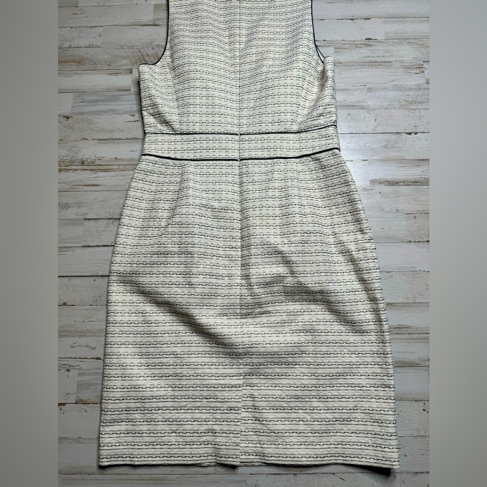 Banana Republic Women Sheath Dress White Black Stripped Cotton 10P - Picture 11 of 11
